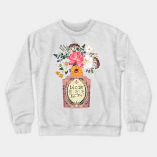 Bloom and grow vintage flowers Crewneck Sweatshirt